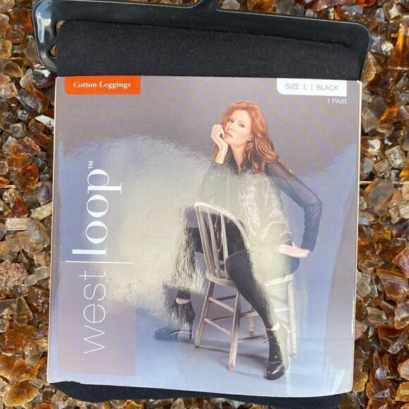 Bundle West Loop Large Black Tights/OS No-Nonsense Shoe Liner/Yoffi Nylons. NWT - Picture 3 of 9